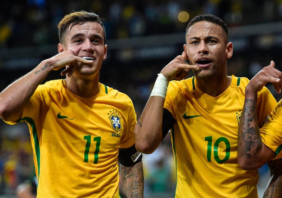 Coutinho và Neymar rất thân thiết với nhau