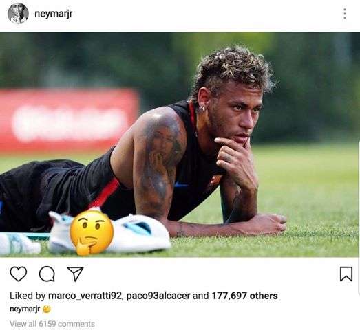 Verratti 'like' tấm hình với nội dung bí ẩn của Neymar