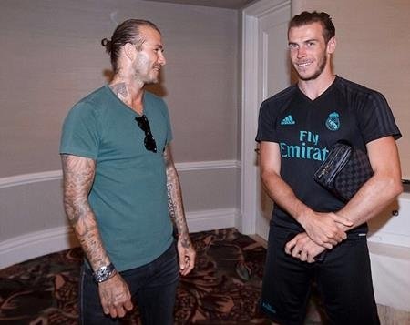 Beckham vừa ghé thăm các cầu thủ của Real Madrid