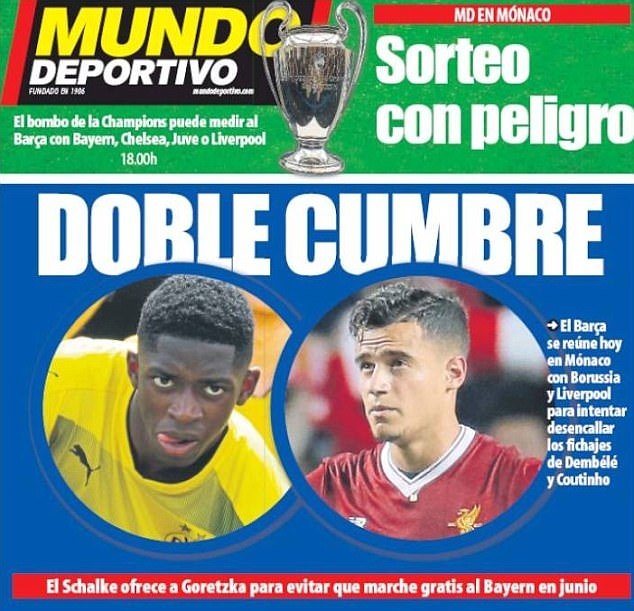 Mới đây, tờ Daily Mail đưa tin Barca đã nâng đề nghị hỏi mua Coutinho lên giá 150 triệu euro.