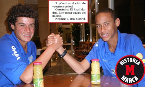 Coutinho và Neymar đều chọn Real khi ở tuổi 16.