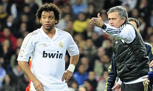 Marcelo khi còn làm việc với Mourinho tại Real. 