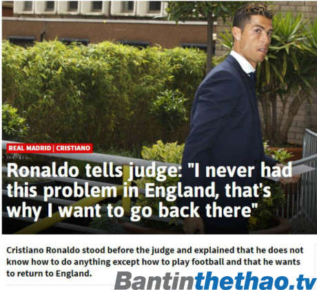 Ronaldo muốn quay lại Anh thi đấu, theo tờ AS