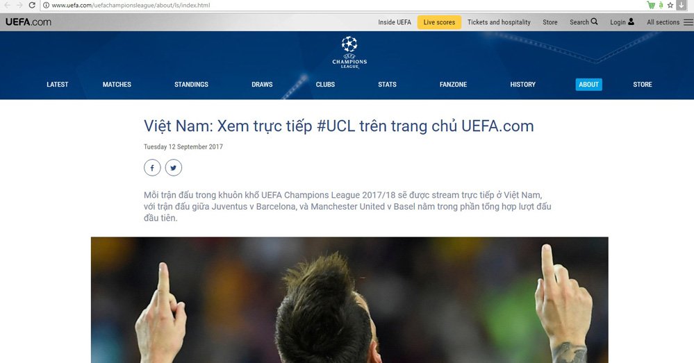UEFA thông báo phát trực tiếp 2 trận đấu MU vs Basel, Barca vs Juventus trên trang chủ UEFA.com