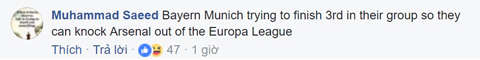 Hình như Bayern cố tình thua để tái ngộ và loại Arsenal ở Europa League