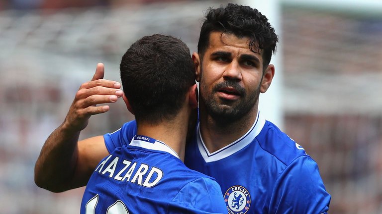 Costa và Hazard từng là song sát hàng đầu Ngoại hạng Anh.