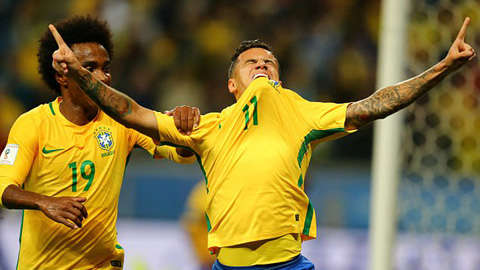 Coutinho góp một bàn thắng trong chiến thắng 2-0 của Brazil trước Ecuador  tại VL World Cup