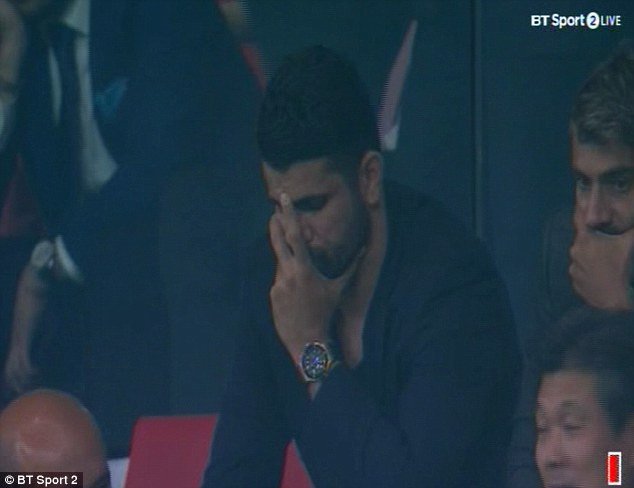 Diego Costa lộ rõ vẻ thất vọng sau thất bại của Atletico Madrid