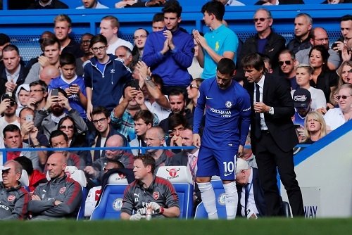 Hazard chưa đá chính cho Chelsea từ đầu mùa. 