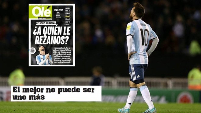  Trang bìa tờ Ole đặt nghi vấn với Messi.