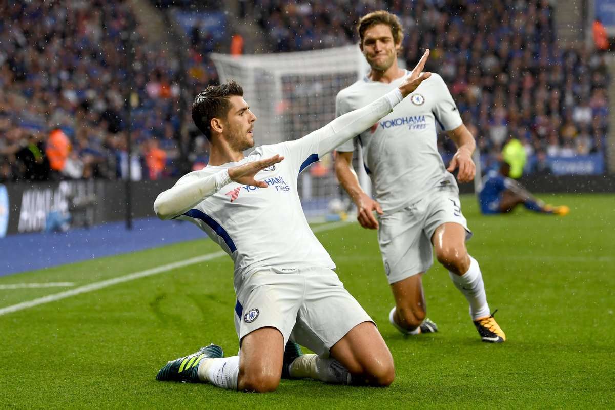 Morata ghi ba bàn trong bốn trận đầu tiên tại Premier League, trong đó trận đầu anh chỉ vào sân từ ghế dự bị