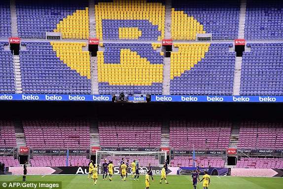 Sân Nou Camp không có khán giả ở đại chiến Barcelona-Las Palmas
