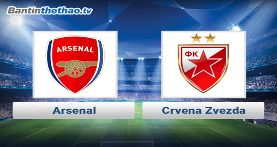 Link xem trực tiếp, link sopcast Arsenal vs Crvena Zvezda đêm nay 20/10/2017 UEFA Europa League