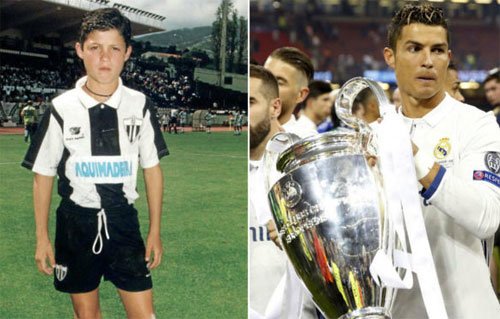 Ronaldo từng là một cậu bé gầy gò trước khi trở nên vạm vỡ như ngày nay.