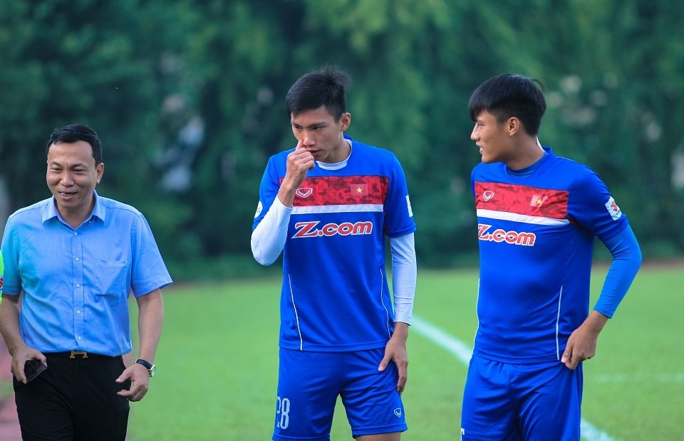 Đoàn Văn Hậu (giữa) đã thi đấu ở trận gặp Campuchia ngày 5/9 tại Phnom Penh.
