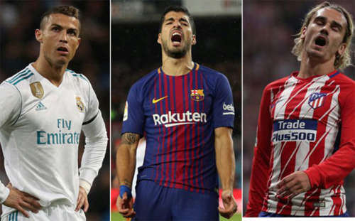 Ronaldo, Suarez và Griezmann đang tổn thất vị thế ngôi sao hàng đầu