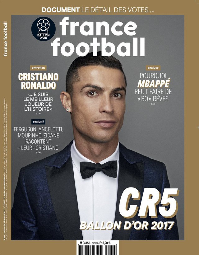 C.Ronaldo xuất hiện trên trang bìa ấn bản đặc biệt của tạp chí France Football