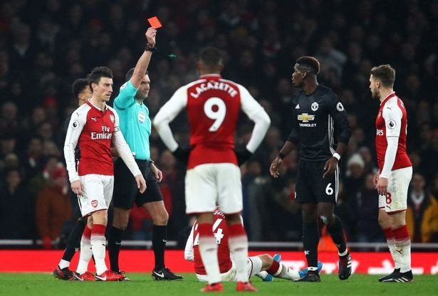 MU sẽ không kháng cáo về thẻ đỏ của Paul Pogba trong trận đấu với Arsenal