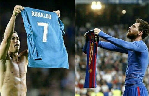 Ronaldo cởi áo để đáp lại những gì Messi từng làm trên sân Bernabeu