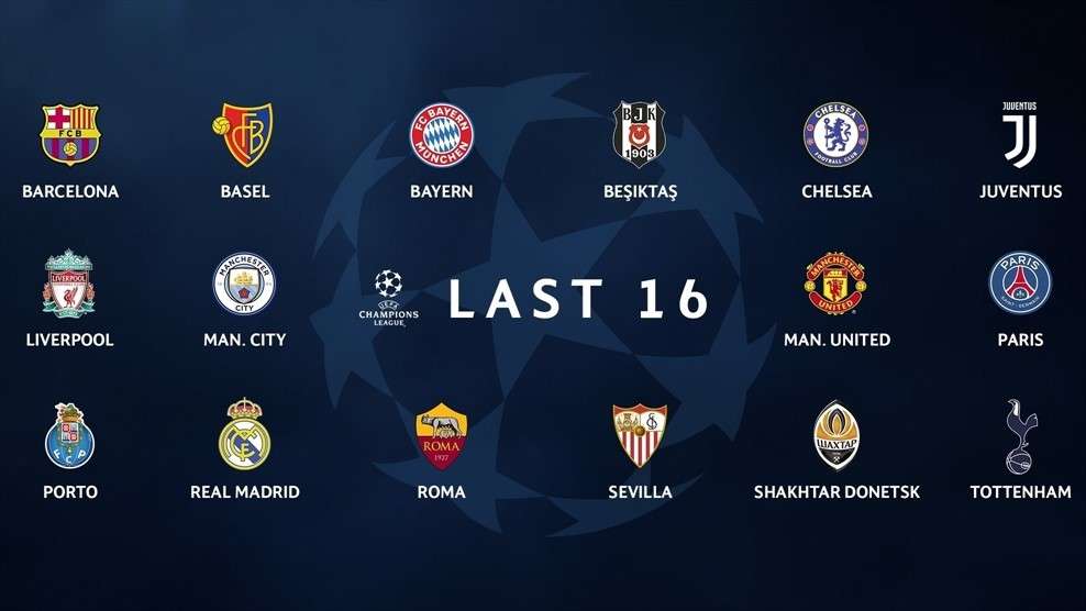 Danh sách 16 đội đoạt vé vào vòng knock-out Champions League