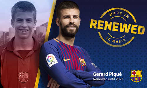 Barca gia hạn hợp đồng với Pique đến năm 2022