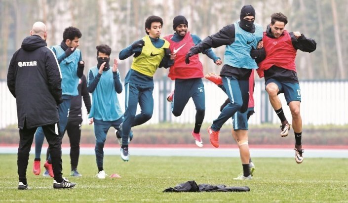 U23 Qatar tập luyện hăng say chuẩn bị cho trận bán kết U23 châu Á