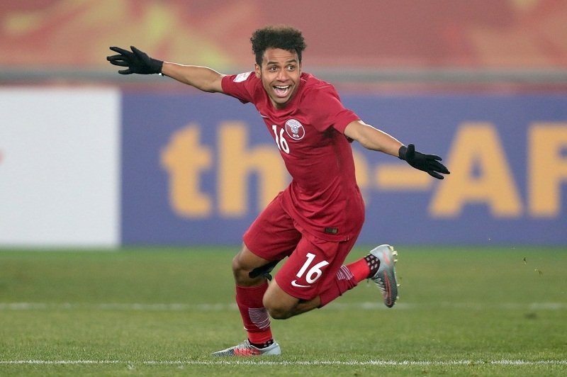 Hashim Ali trở thành cầu thủ trẻ nhất của U23 Qatar ghi bàn tại sân chơi U23 châu Á