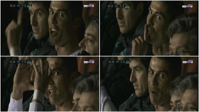 C.Ronaldo phản ứng sau khi bị camera chĩa về phía mình