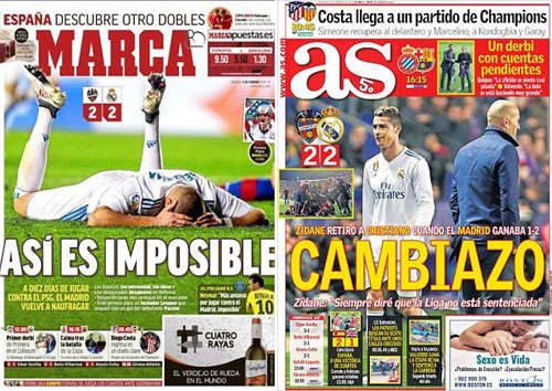 Marca và AS dùng lời phê phán tiêu cực đối với Real