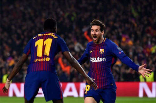 Messi kiến tạo cho Dembele ghi bàn trong trận thắng Chelsea tại Champions League