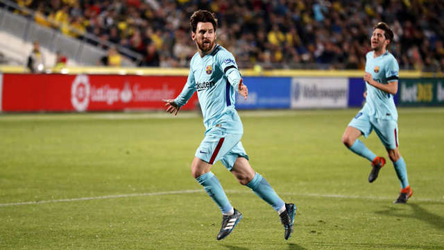 Messi ăn mừng bàn thắng mở tỷ số