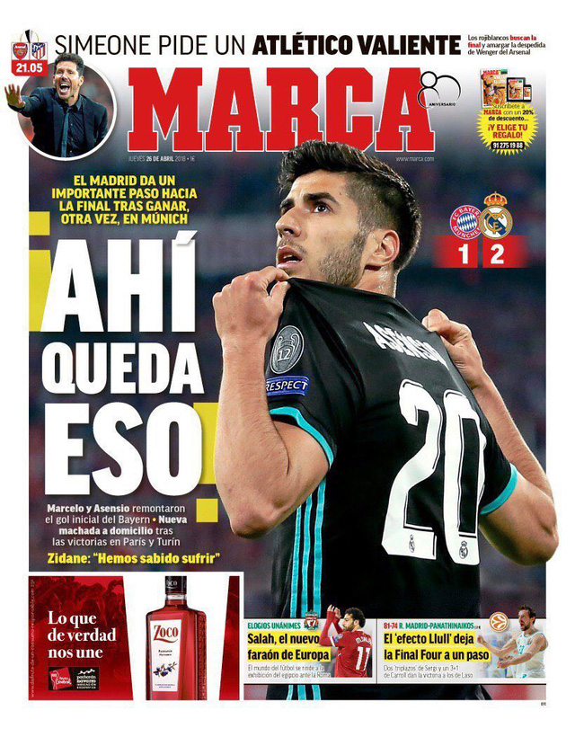 Nhiều tờ báo lớn ca ngợi sự đáng sợ của Real Madrid