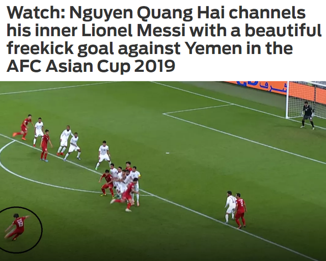 Tờ Fox Sport so sánh Quang Hải như Messi