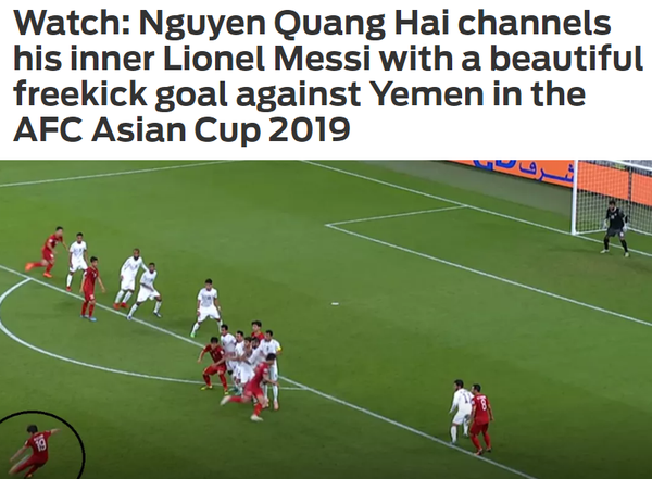 Fox Sport so sánh Quang Hải với Messi