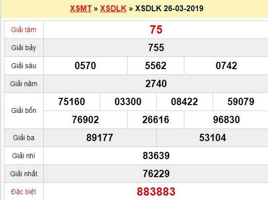 Quay thử XSDLK 26/3/2019